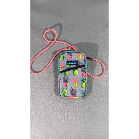 KAVU Pineapple Rope Sling Bag – Mini Crossbody Purse, Tropical Print - Picture 1 of 4